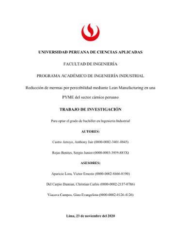 Reducción de mermas por perecibilidad mediante Lean Manufacturing en una PYME del sector cárnico peruano