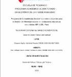 Programa de competencias socioemocionales a docentes para la gestión del bienestar escolar en instituciones educativas secundarias JER- UGEL Piura
