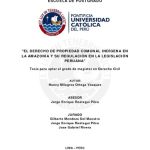 El derecho de propiedad comunal indígena en la amazonía y su regulación en la legislación peruana
