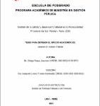 Gestión de la calidad y desempeño laboral en la Municipalidad Provincial de San Román, Puno, 2020