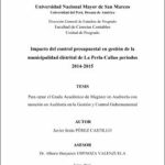 Impacto del control presupuestal en gestión de la municipalidad distrital de La Perla-Callao periodos 2014-2015