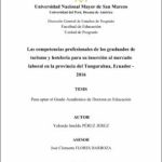 Las competencias profesionales de los graduados de turismo y hotelería para su inserción al mercado laboral en la provincia del Tungurahua, Ecuador – 2016