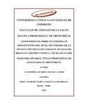 Conocimientos sobre ITS-VIH/SIDA en adolescentes del nivel secundaria de la Institución Educativa Manuel Octaviano Hidalgo Carnero Castilla -Piura,mayo 2018.