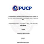 Un análisis empírico de la demanda de contenedores en los proyectos de terminales portuarios desarrollados como Asociación Público Privada en el Perú