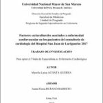 Factores socioculturales asociados a enfermedad cardiovascular en los pacientes del consultorio de cardiología del Hospital San Juan de Lurigancho 2017
