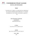 Funciones de la familia y los procesos del aprendizaje en el área de comunicación de niños del 5° y 6° grado de primaria de la IEP “María Auxiliadora” Barranca – 2012