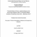 Características clínicas y epidemiológicas de la hemorragia digestiva alta en el Hospital Militar Central en el periodo enero 2010 – diciembre 2011