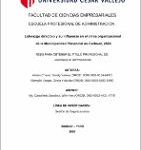 Liderazgo directivo y su influencia en el clima organizacional de la Municipalidad Provincial de Carhuaz, 2020