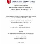 Gestión de aula y trabajo en equipos en estudiantes de una institución educativa estatal, UGEL Cusco. Cusco, 2021