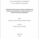 Estimación de la frecuencia e impacto económico de los decomisos por distomatosis en vacunos faenados en el camal de la provincia de Huancayo