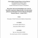 Reacciones adversas hematológicas por el uso de linezolid en pacientes diagnosticados con tuberculosis pulmonar del Hospital Nacional Edgardo Rebagliati Martins (febrero – octubre 2017)