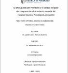 El presupuesto por resultados y la calidad del gasto del programa de salud materno neonatal del Hospital Nacional Arzobispo Loayza 2018