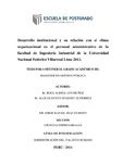 Desarrollo institucional y su relación con el clima organizacional en el personal administrativo de la facultad de Ingeniería Industrial de la Universidad Nacional Federico Villarreal Lima 2013
