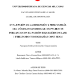 Evaluación de la dimensión y morfología del cóndilo mandibular en pacientes peruanos con el patrón esquelético clase I utilizando tomografías Cone Beam