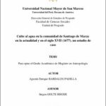 Culto al agua en la comunidad de Santiago de Maray en la actualidad y en el siglo XVII (1677), un estudio de caso