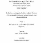 Evaluación de la incapacidad auditiva mediante el método AMA en trabajadores del sector de construcción en Lima Metropolitana 2014
