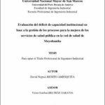Evaluación del déficit de capacidad institucional en base a la gestión de los procesos para la mejora de los servicios de salud pública en la red de salud de Moyobamba