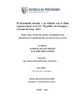 El desempeño docente y su relación con el clima organizacional en la I.E. ”República de Paraguay” – Cercado de Lima- 2013