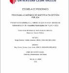 Planeamiento estratégico y calidad de gestión en el Servicio de Administración de Inmuebles Municipales de Trujillo – 2021