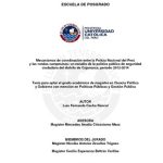 Mecanismos de coordinación entre la Policía Nacional del Perú y las rondas campesinas : un estudio de la política pública de seguridad ciudadana del distrito de Cajamarca, período 2012-2014