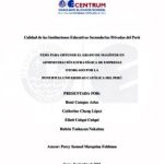 Calidad de las instituciones educativas secundarias privadas del Perú