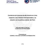 Conducta de la prensa de alta lectoría en Lima respecto a las noticias internacionales y su relación con la política exterior del Perú
