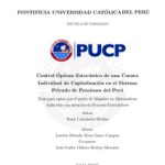 Control óptimo estocástico de una cuenta individual de capitalización en el sistema privado de pensiones del Perú