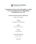 Cumplimiento de deberes de la función pública y la validez de los actos administrativos de la Municipalidad Metropolitana de Lima – 2017