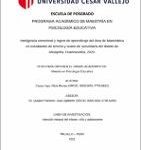 Inteligencia emocional y logros de aprendizaje del área de Matemática en estudiantes de tercero y cuarto de secundaria del distrito de Ahuaycha, Huancavelica, 2020