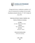 Comprensión lectora y rendimiento académico en el área de comunicación en estudiantes de tercer grado de primaria Institución Educativa N° 1015 Cercado de Lima 2016