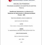 Simplificación administrativa y su influencia en la satisfacción del administrado en un Ministerio del Estado Peruano – 2020
