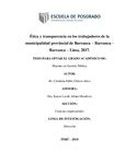 Ética y transparencia en los trabajadores de la municipalidad provincial de Barranca – Barranca – Barranca – Lima, 2017