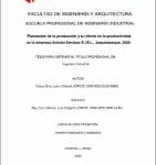 Planeación de la producción y su efecto en la productividad en la empresa Avícola Denisse E.I.R.L., Jequetepeque, 2020