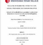 Aplicación del estudio del trabajo para mejorar la productividad del proceso de inspección de la Municipalidad de Magdalena, Lima, 2020