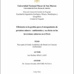 Eficiencia en la gestión para el otorgamiento de permisos minero – ambientales y su efecto en las inversiones mineras en el Perú