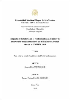Impacto de la tutoría en el rendimiento académico y la motivación de los estudiantes de medicina del primer año de la UNMSM 2014