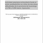 Actividad esterásica eritrocitaria frente al ácido acetilsalicílico en niños de dos pisos altitudinales de la provincia de huamanga a 2,746 y 3,550 msnm. Ayacucho