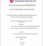 Control previo y ejecución de pagos del Hospital Ricardo Cruzado Rivarola, provincia de Nasca-Ica, periodo 2020