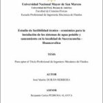 Estudio de factibilidad técnico – económico para la instalación de los sistemas de agua potable y saneamiento en la localidad de Saccracancha – Huancavelica