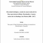 Diversidad ictiológica y estado de conservación del río Mayo (provincias de Rioja, Moyobamba y Lamas), cuenca del río Huallaga, San Martín (2006 – 2017)