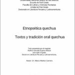 Etnopoética quechua : textos y tradición oral quechua