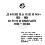 Los mineros de Cerro de Pasco 1900 – 1930 (un intento de caracterización social y política)