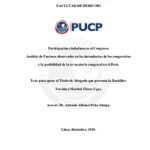 Participación ciudadana en el Congreso: Análisis de factores observados en las inconductas de los congresistas y la posibilidad de la revocatoria congresal en el Perú