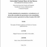 Gestión administrativa comunitaria y su incidencia en el desarrollo sostenible del agroturismo en las comunidades rurales de carácter agrícola de Los Ríos, Ecuador 2012-2015