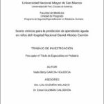 Scores clínicos para la predicción de apendicitis aguda en niños del Hospital Nacional Daniel Alcides Carrión