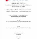 Incidencia del informe psicológico Centro Emergencia Mujer Callao, en la violencia contra la mujer, Fiscalía Callao 2021