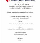 Pandemia, poder político e interés público, Perú 2020 – 2021