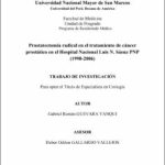 Prostatectomía radical en el tratamiento de cáncer prostático en el Hospital Nacional Luis N. Sáenz PNP (1998-2006)