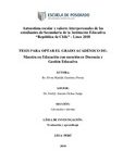 Autoestima escolar y valores interpersonales de las estudiantes de Secundaria de la Institución Educativa “República de Chile” – Lince 2018