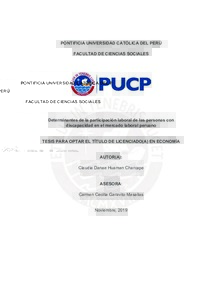 Determinantes de la participación laboral de las personas con discapacidad en el mercado laboral peruano
